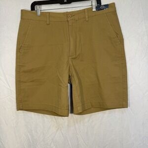 St John's Bay Men's Chino Shorts Tan Size 36 New Flat Front Shorts Cotton